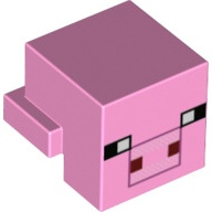 Lego hlava Pixelated, světle růžová (6103108, 6162247, 6290525)
